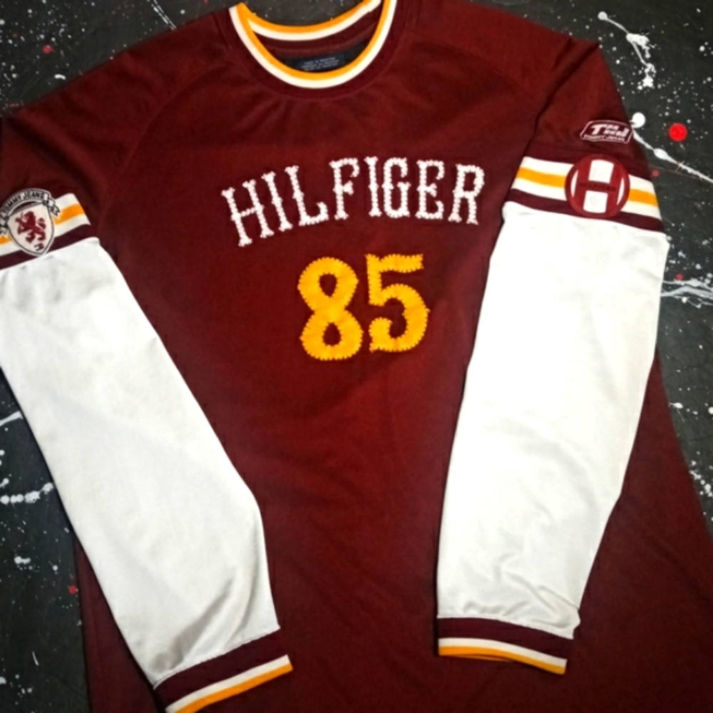 Tommy Hilfiger Jeans ULTRA RARE vintage 90s longsleeve embroidered hockey jersey